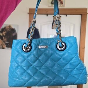 Kate Spade Maryanne Quilted Teal Leather Purse